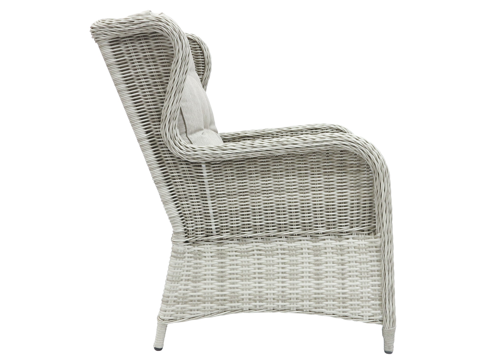 FurnitureOkay Rosebud Wicker Outdoor Lounge Chair — White Shell