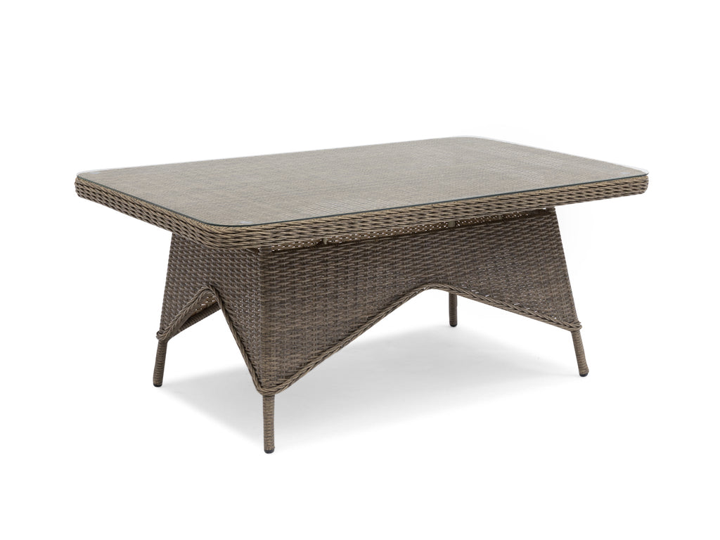 FurnitureOkay Rosebud Wicker Outdoor Low Dining Table — Brown
