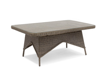 FurnitureOkay Rosebud Wicker Outdoor Low Dining Table — Brown