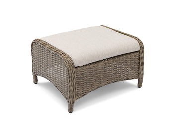 FurnitureOkay Rosebud Wicker Outdoor Ottoman — Brown