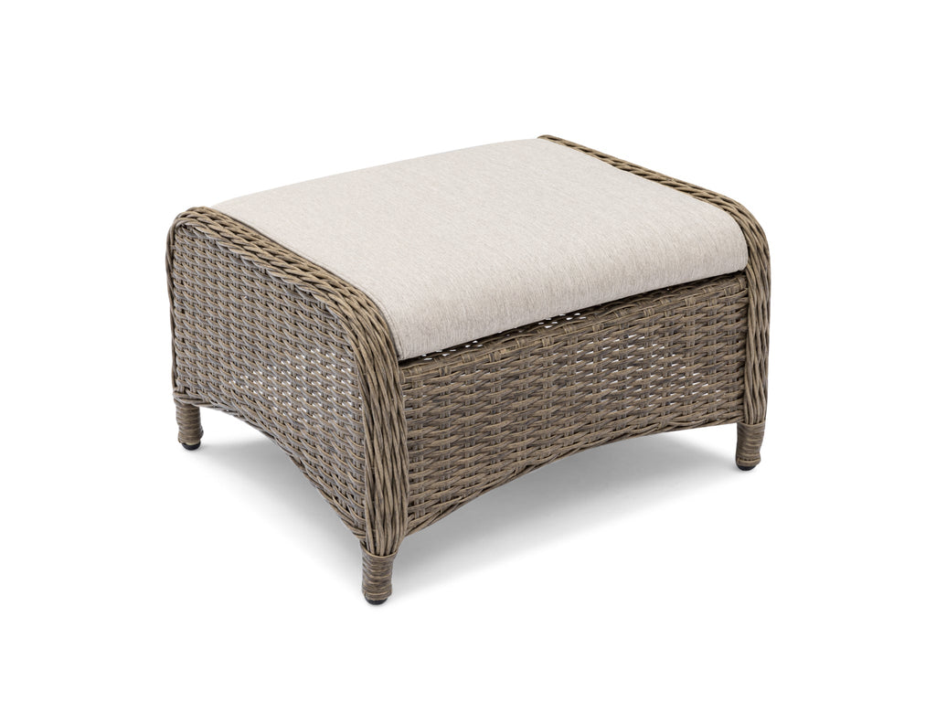FurnitureOkay Rosebud Wicker Outdoor Ottoman — Brown