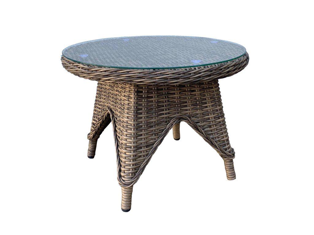 FurnitureOkay Rosebud Wicker Outdoor Side Table — Brown