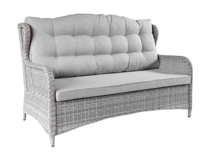 FurnitureOkay Rosebud Wicker Outdoor Sofa (3-Seater) — White Shell