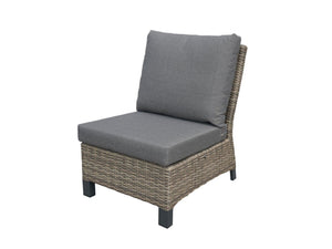 FurnitureOkay Sorrento 5-Piece Wicker Outdoor Modular Lounge Setting — Soft Taupe