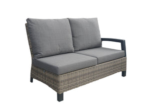 FurnitureOkay Sorrento 5-Piece Wicker Outdoor Modular Lounge Setting — Soft Taupe