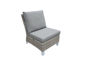 FurnitureOkay Sorrento 5-Piece Wicker Outdoor Modular Lounge Setting — White Shell