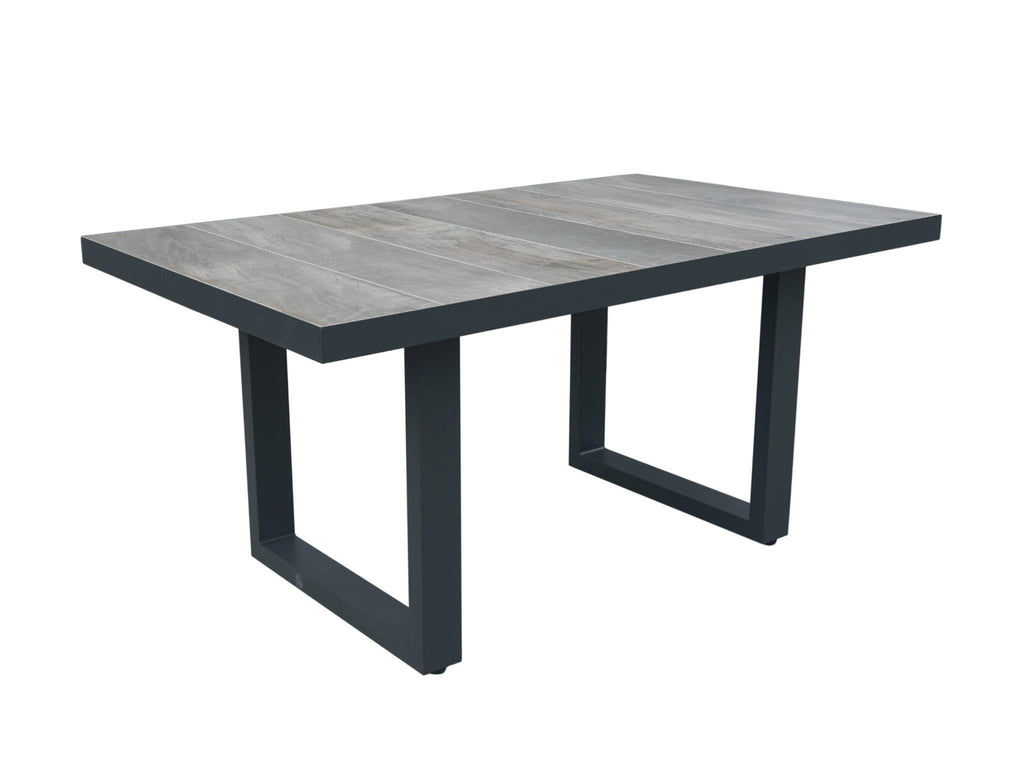 FurnitureOkay Sorrento Ceramic Outdoor Low Dining Table — Charcoal