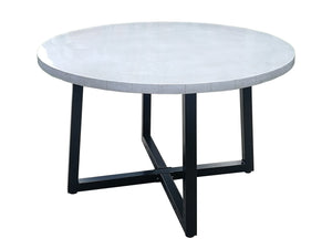 FurnitureOkay Stone Outdoor Dining Table (120cm Round) — Grey