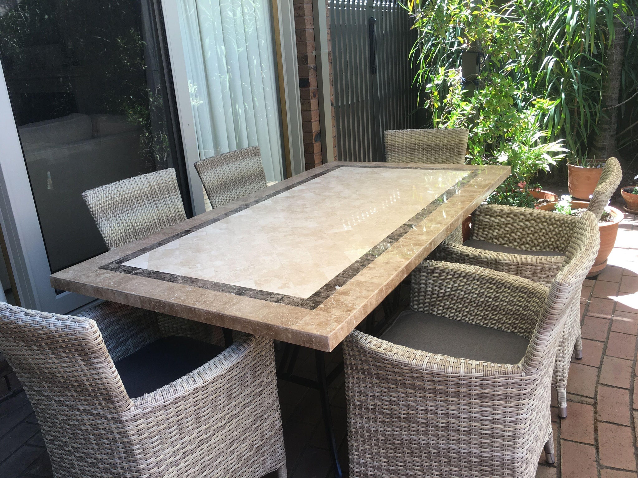 FurnitureOkay Stone Outdoor Dining Table (180x100cm)