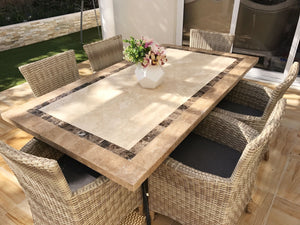 FurnitureOkay Stone Outdoor Dining Table (180x100cm)