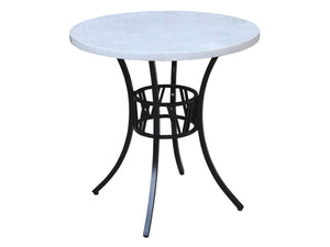 FurnitureOkay Stone Outdoor Dining Table (72cm Round) — Grey