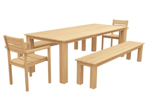 FurnitureOkay Tulsa 5-Piece Teak Outdoor Dining Setting (8-Seater)