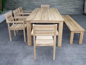 FurnitureOkay Tulsa 7-Piece Teak Outdoor Dining Setting (8-Seater)