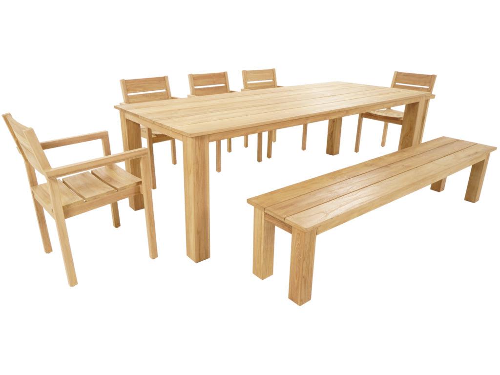 FurnitureOkay Tulsa 7-Piece Teak Outdoor Dining Setting (8-Seater)