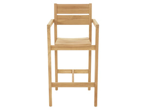 FurnitureOkay Tulsa Teak Outdoor Bar Stool