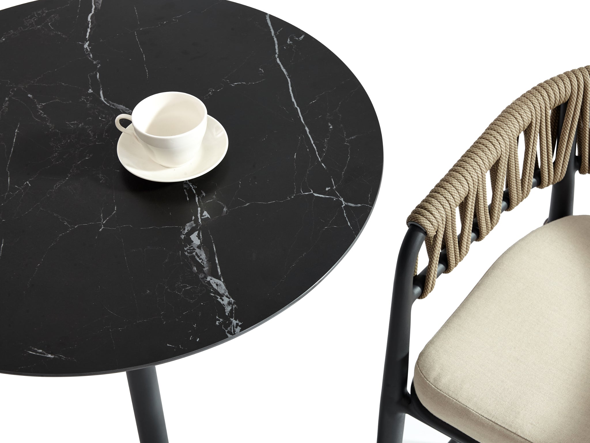 FurnitureOkay Vegas Sintered Stone Outdoor Bar Table (70cm Round)