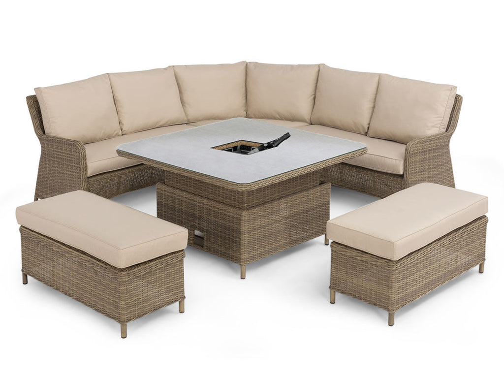 FurnitureOkay Winchester 6-Piece Wicker Outdoor Modular Lounge Setting (Square)