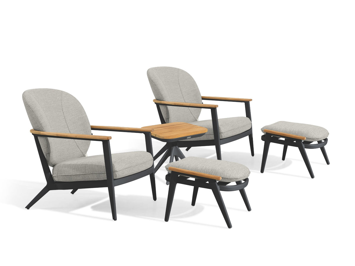 SIMPO Atlanta 5-Piece Outdoor Balcony Setting — Grey | FurnitureOkay®
