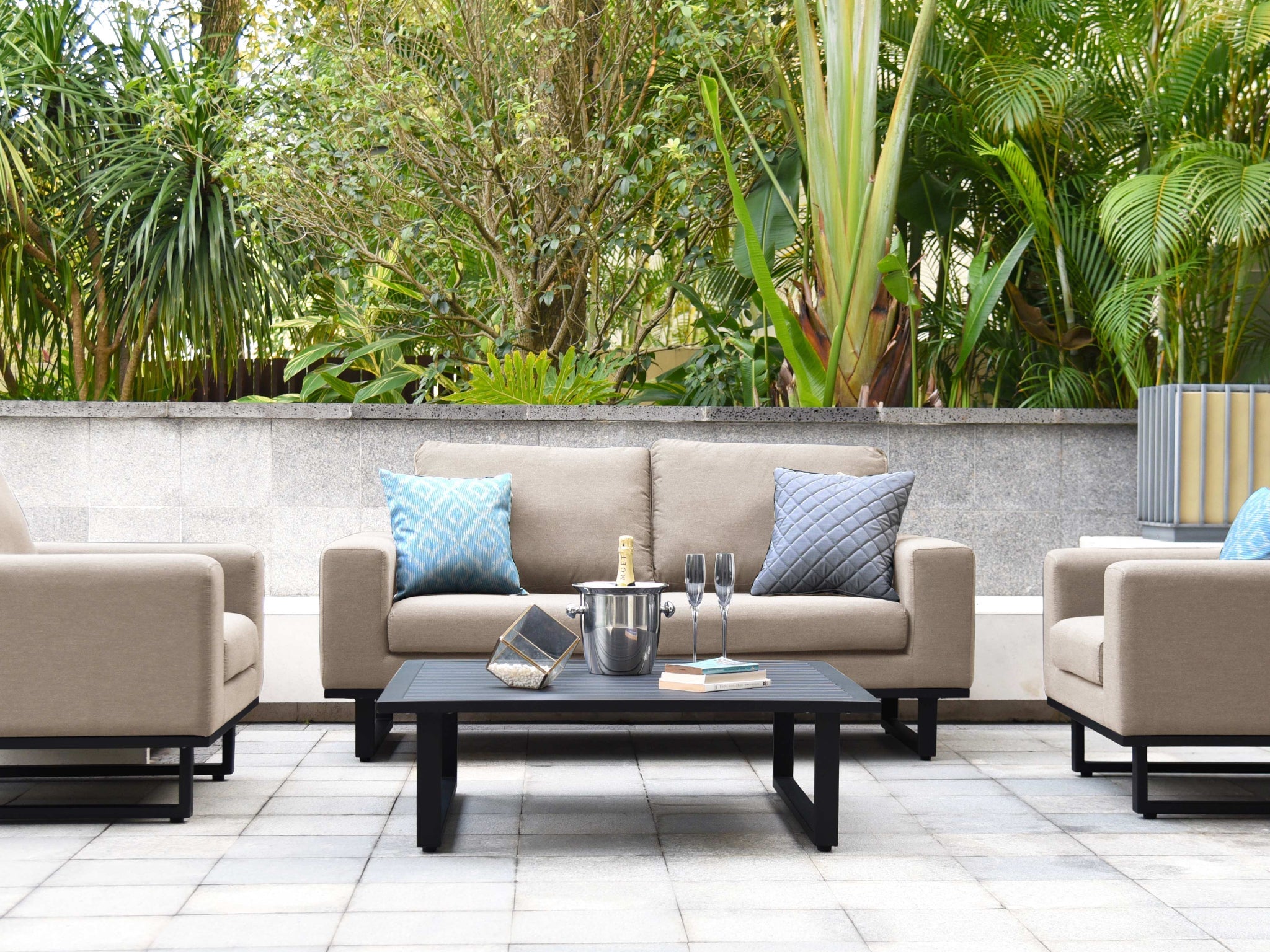 SIMPO Ethos 4-Piece Outdoor Lounge Setting (2-Seater) — Taupe