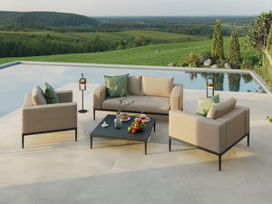 SIMPO Eve 4-Piece Outdoor Lounge Setting (2-Seater) — Taupe