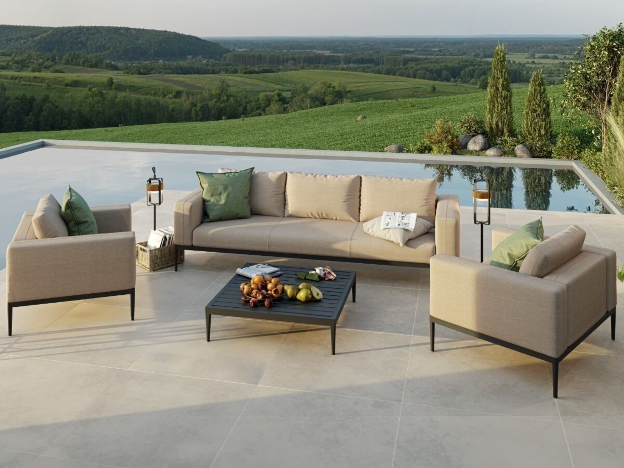 SIMPO Eve 4-Piece Outdoor Lounge Setting (3-Seater) — Taupe