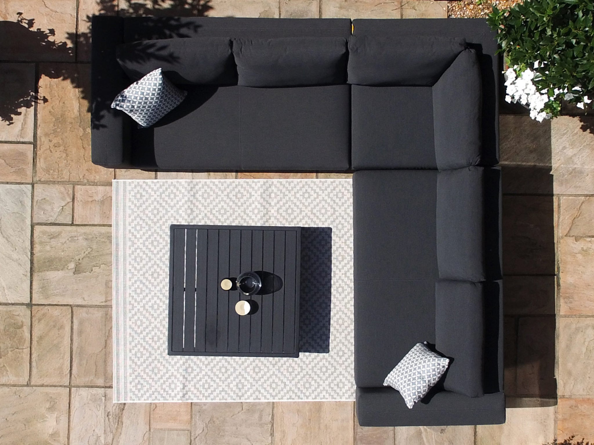 SIMPO Eve 4-Piece Outdoor Modular Lounge Setting — Charcoal