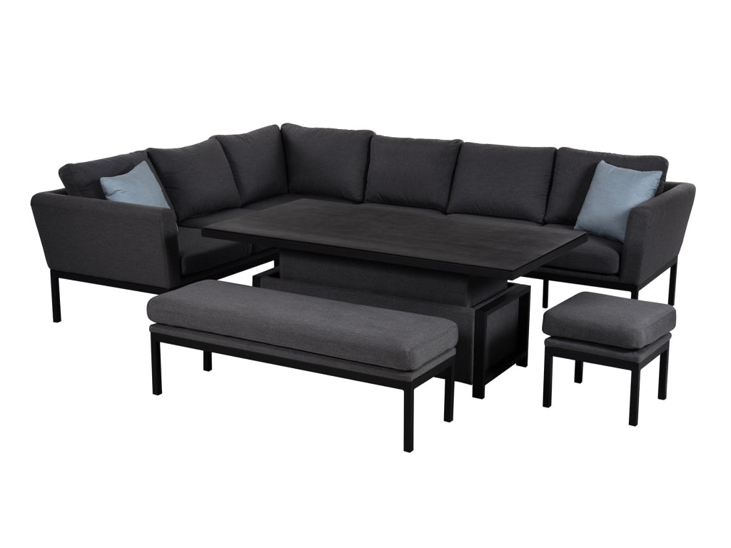 SIMPO Pulse 5-Piece Outdoor Modular Lounge Setting (Rectangle) — Charcoal