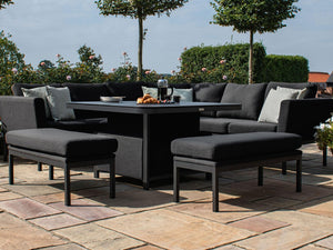 SIMPO Pulse 6-Piece Outdoor Modular Lounge Setting (Square) — Charcoal