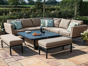 SIMPO Pulse 6-Piece Outdoor Modular Lounge Setting (Square) — Taupe
