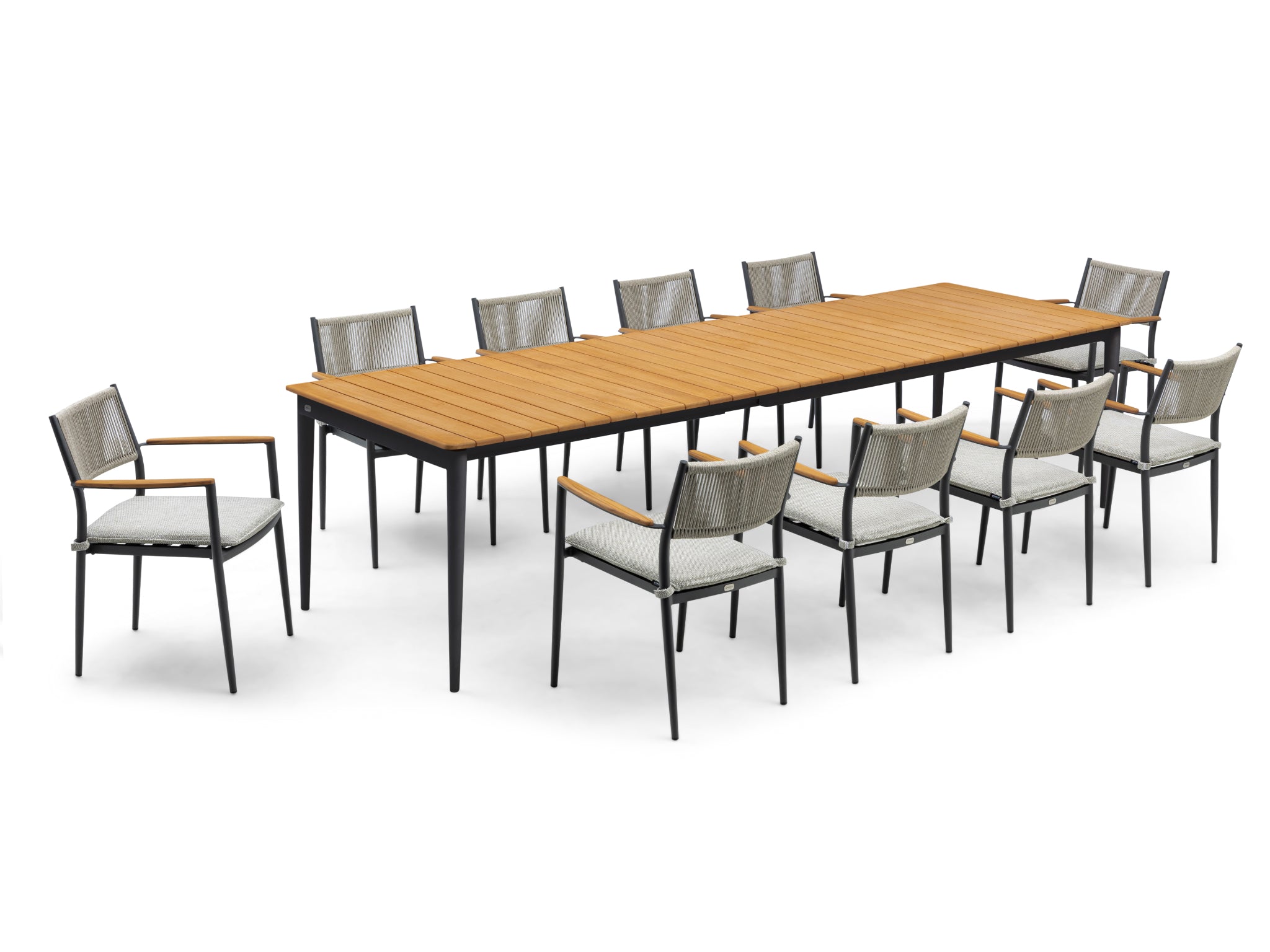 SIMPO Timmi-Axis 11-Piece Outdoor Extendable Dining Setting