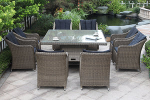 Outdoor dining set with storage