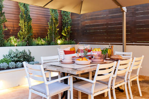 An outdoor dining set