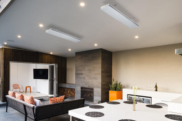Outdoor heaters on ceiling