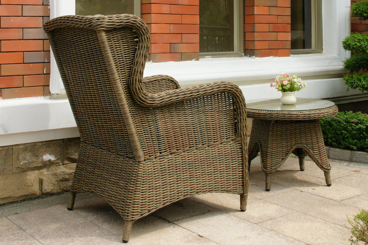 Rosebud Wicker Outdoor Lounge Chair — White Shell | FurnitureOkay®