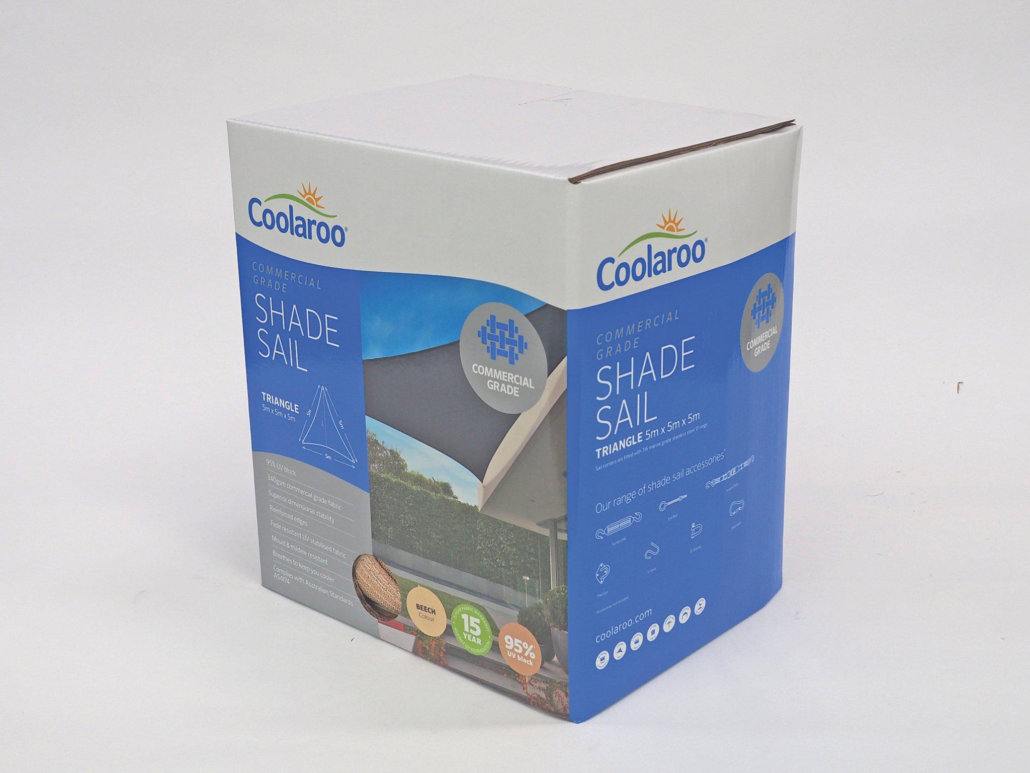 Coolaroo Commercial Grade 5m Triangle Shade Sail — Beech