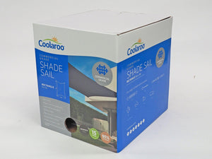 Coolaroo Commercial Grade 5x3m Rectangle Shade Sail — Graphite