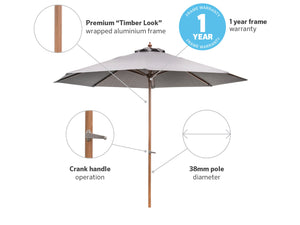 Coolaroo Elwood 2.7m Round Market Umbrella