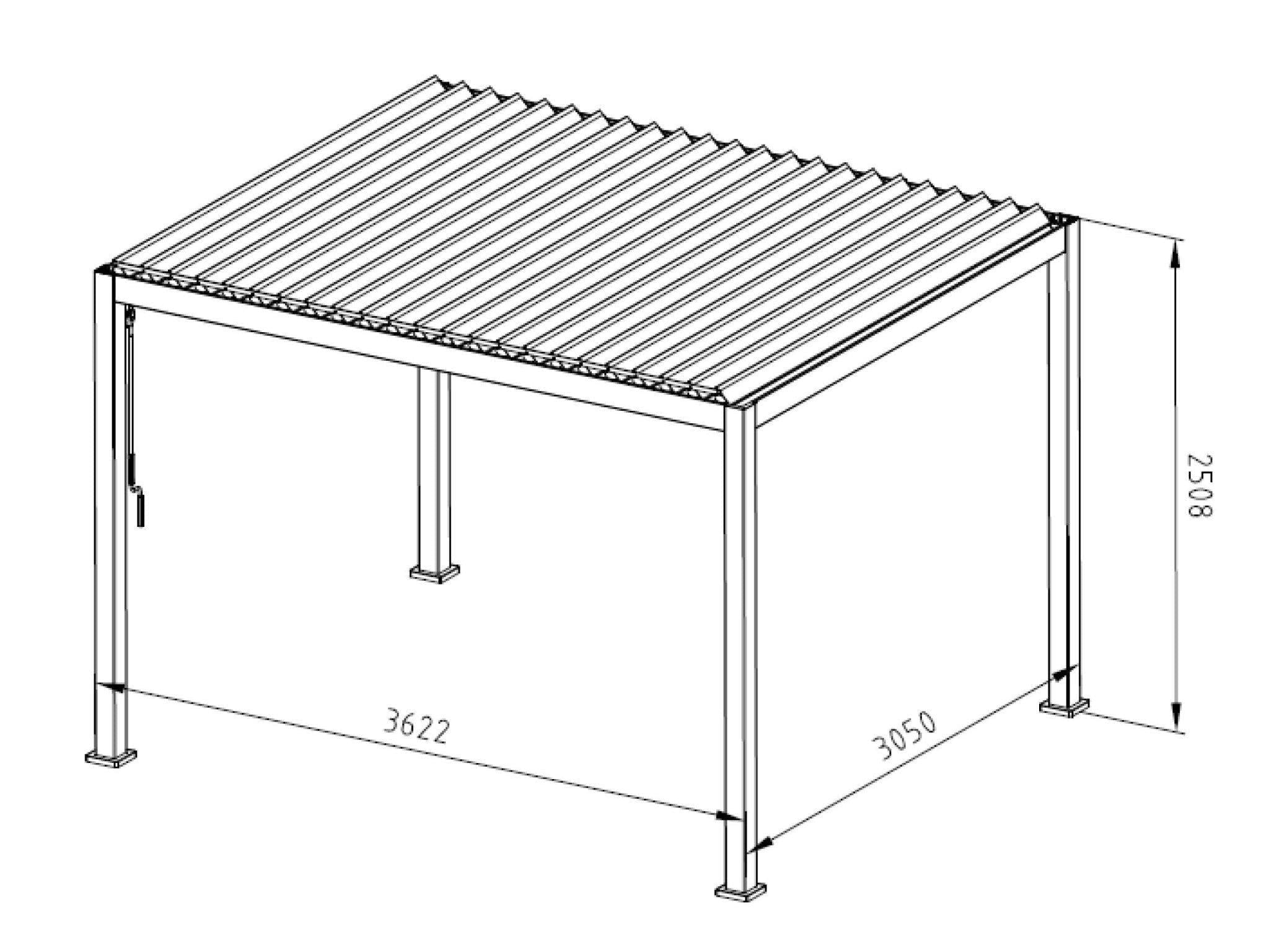 Coolaroo Mandalay 3x3.6m Semi-Permanent Louvre Gazebo